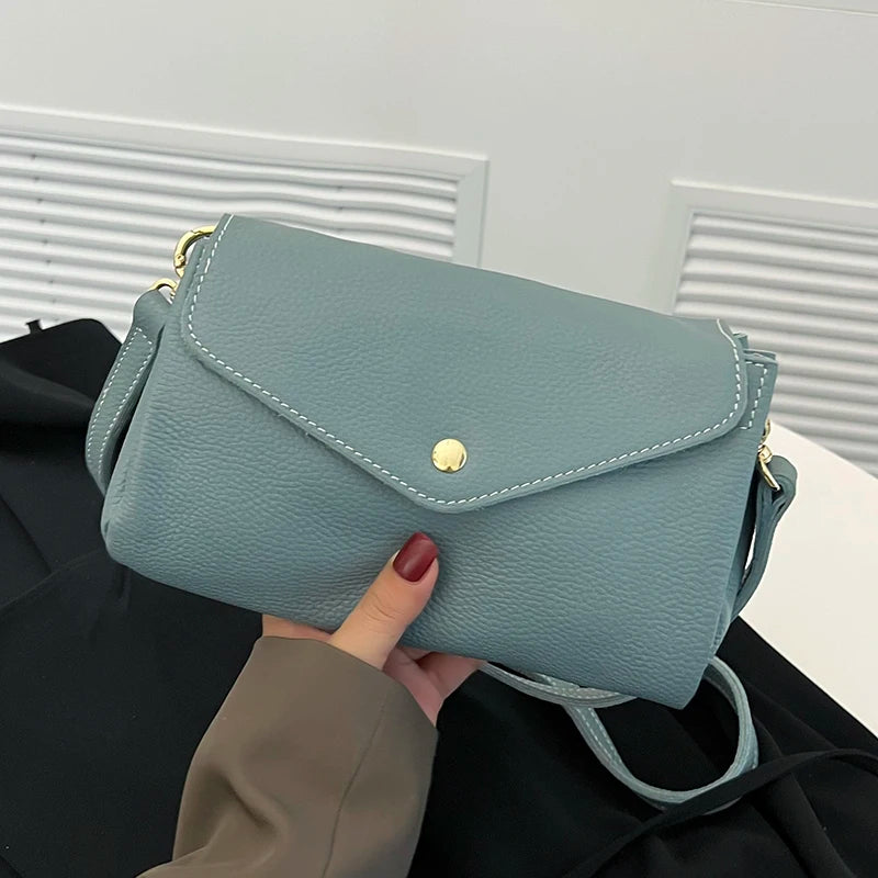 Natural Leather Women Shoulder Crossbody Bags Solid Cow Leather Handbag
