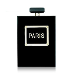 Silver Acrylic Perfume Bottle Clutch Crossbody Shoulder Bag