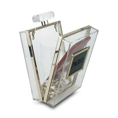 Silver Acrylic Perfume Bottle Clutch Crossbody Shoulder Bag