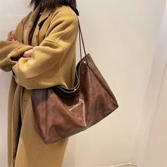 Women Shoulder Bags PU Leather Texture Underarm Tote Bag Large Capacity