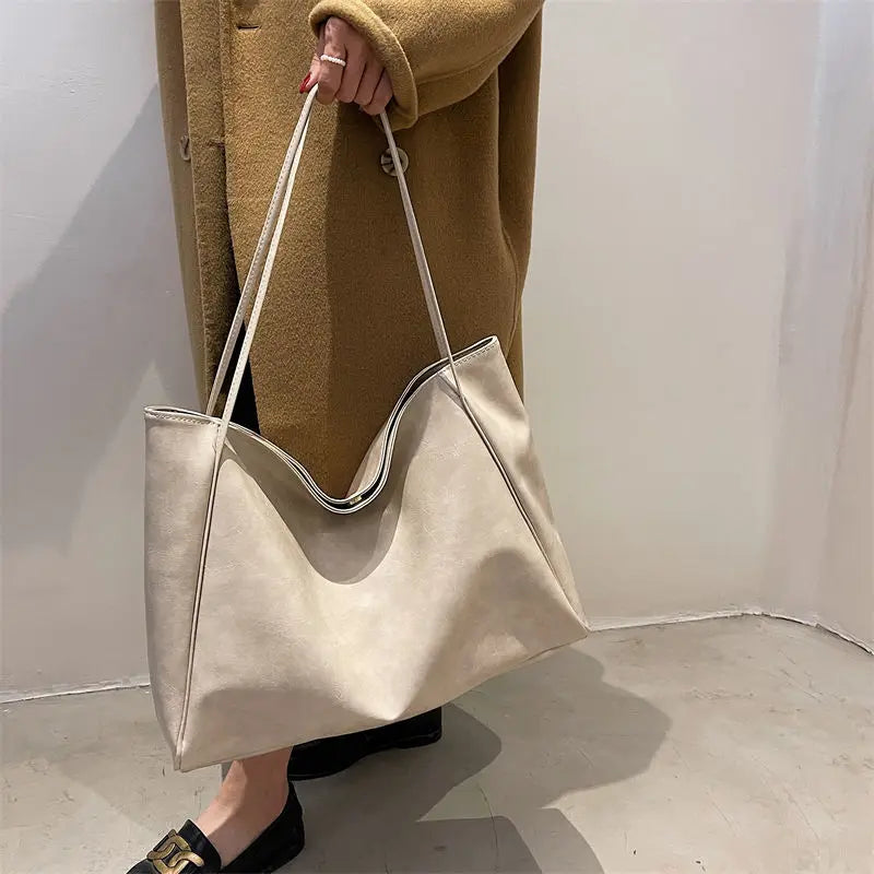 Women Shoulder Bags PU Leather Texture Underarm Tote Bag Large Capacity