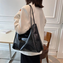 Women Shoulder Bags PU Leather Texture Underarm Tote Bag Large Capacity