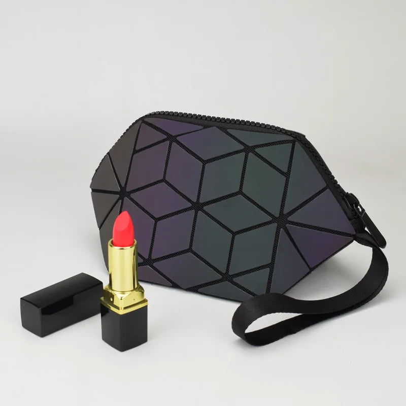 Luminous Geometric Makeup Bag Organizer for Girls