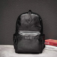 Men Street Style Rivets Backpacks High Capacity Laptop Bag