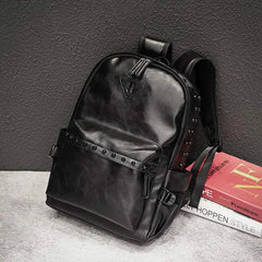 Men Street Style Rivets Backpacks High Capacity Laptop Bag