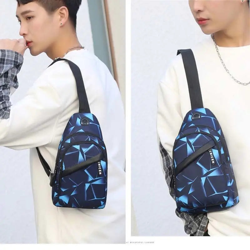 Men Casual Shoulder Bag Travel Crossbody Pack Messenger Chest Bag