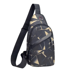 Men Casual Shoulder Bag USB Travel Crossbody Bag Multifunction Shoulder Sling Ba