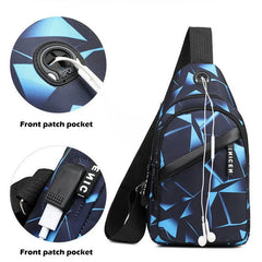 Men Chest Bag Functional Shoulder Bag Usb Charging Crossbody Bag