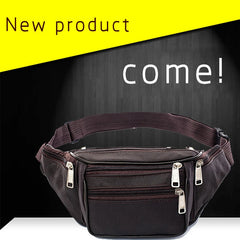 Men Leather Waist Packs Sports Outdoor Travel Chest Pack
