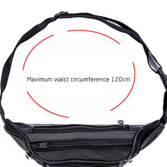 Men Leather Waist Pack Travel Organizer Waist Belt Mobile Necessity