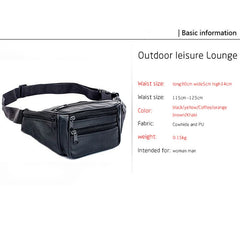 Men Leather Waist Pack Travel Organizer Waist Belt Mobile Necessity