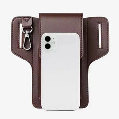 Men Leather Waist Pack Phone Pouch Bags Waterproof Crossbody Bags