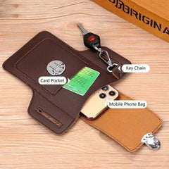Men Leather Waist Pack Phone Pouch Bags Waterproof Crossbody Bags