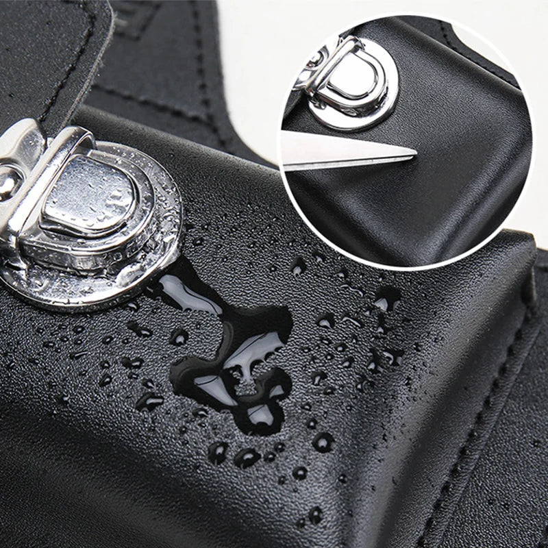 Men Leather Waist Pack Phone Pouch Bags Waterproof Crossbody Bags