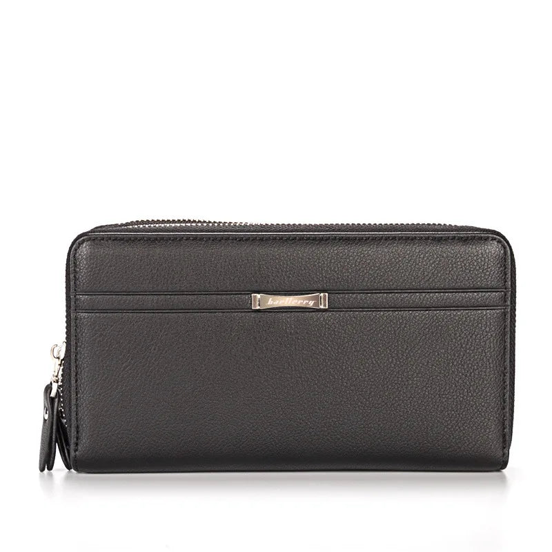 Men Vintage Style Long Wallet PU Leather Bag Male Purse Black/Brown