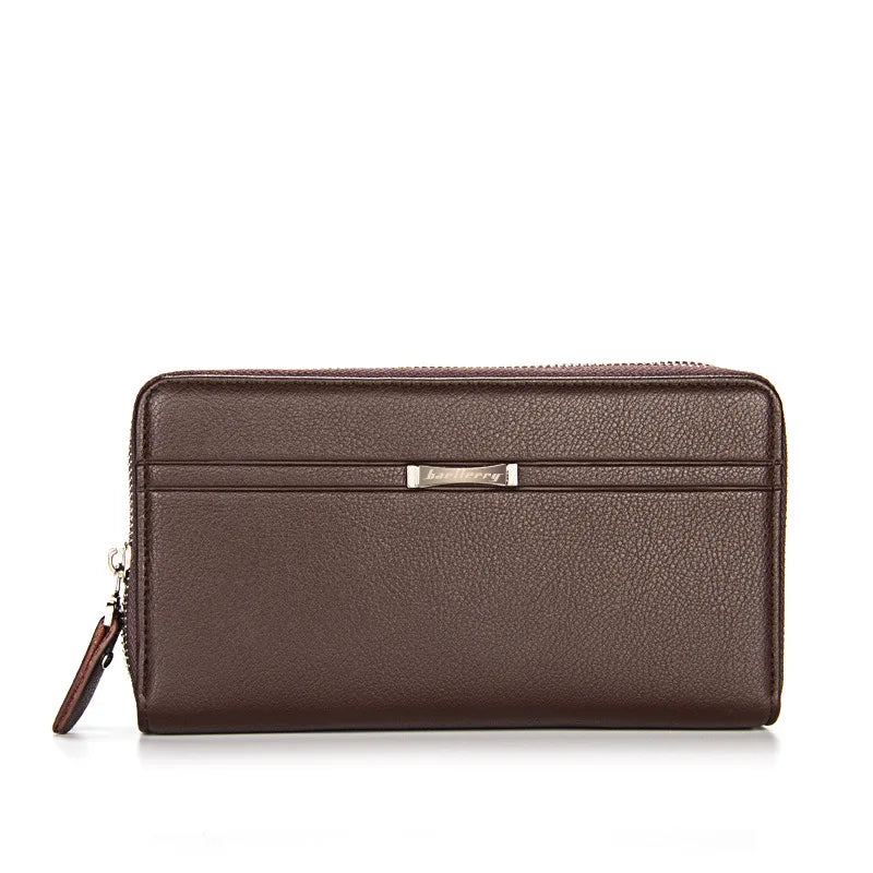 Men Vintage Style Long Wallet PU Leather Bag Male Purse Black/Brown