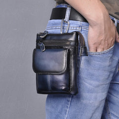 Men Leather Shoulder Satchel Bag Phone Pouch Hook Belt Waist Bag Pack