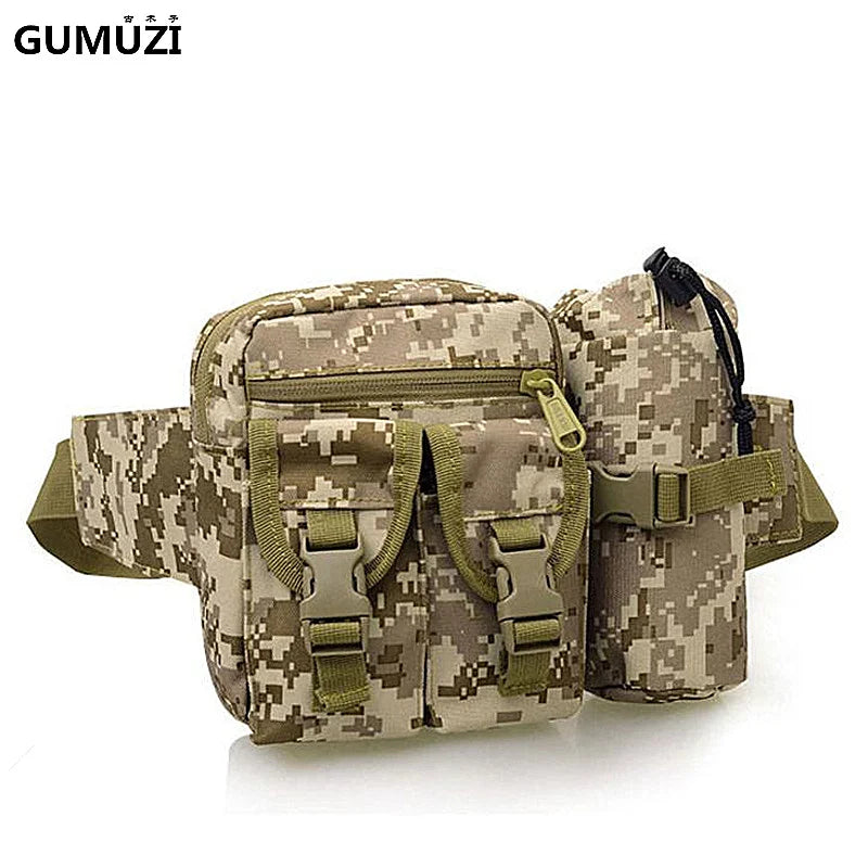 Men Waist Packs Canvas Multifunction Mobile Phone Water Cup Tactical Bags