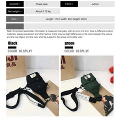 Unisex Cross-body Chest Bag Mini Waist Bag Oxford Cloth Phone Bag
