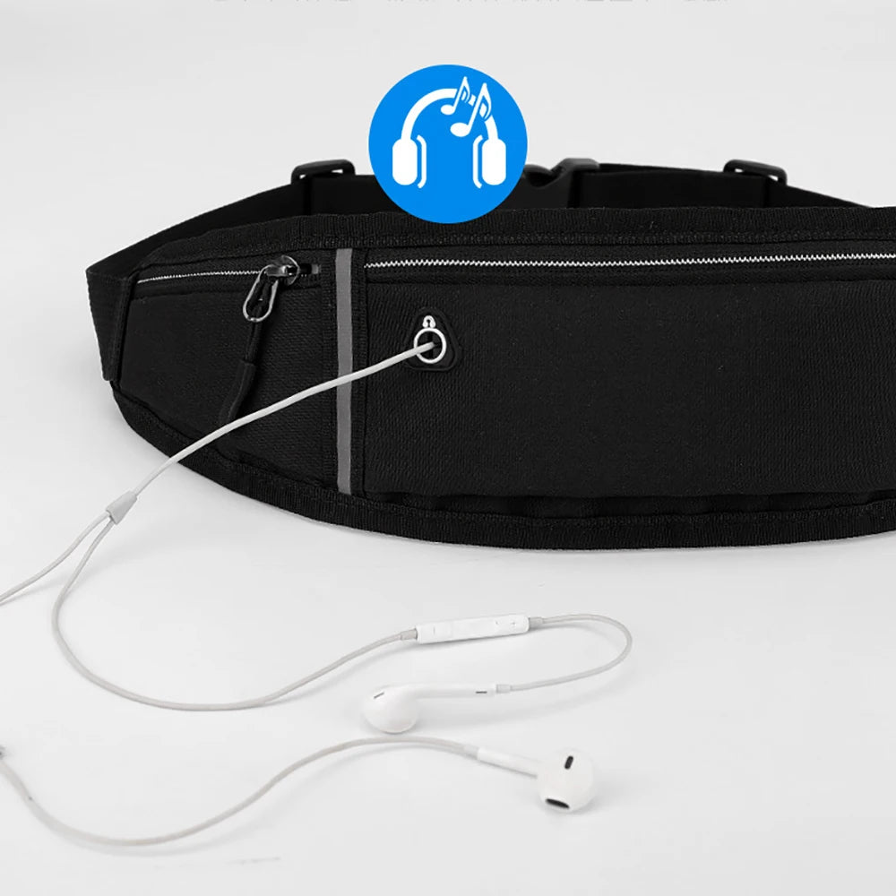 Reflective Strip Waist Bag for Outdoor Sports and Travel