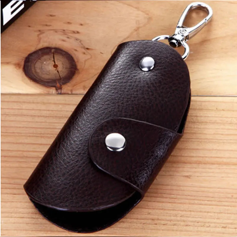 Men Women Leather Key Chain Pouch Bag Wallet Case