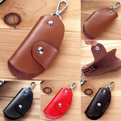 Men Women Leather Key Chain Pouch Bag Wallet Case
