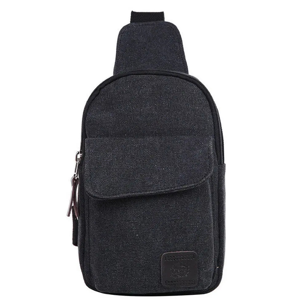 Unisex Sling Chest Pack USB Charging Crossbody Bag