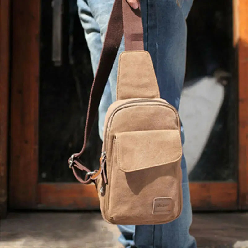 Unisex Sling Chest Pack USB Charging Crossbody Bag