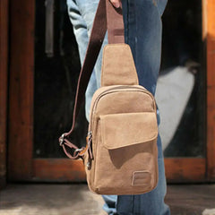 Unisex Sling Chest Pack USB Charging Crossbody Bag