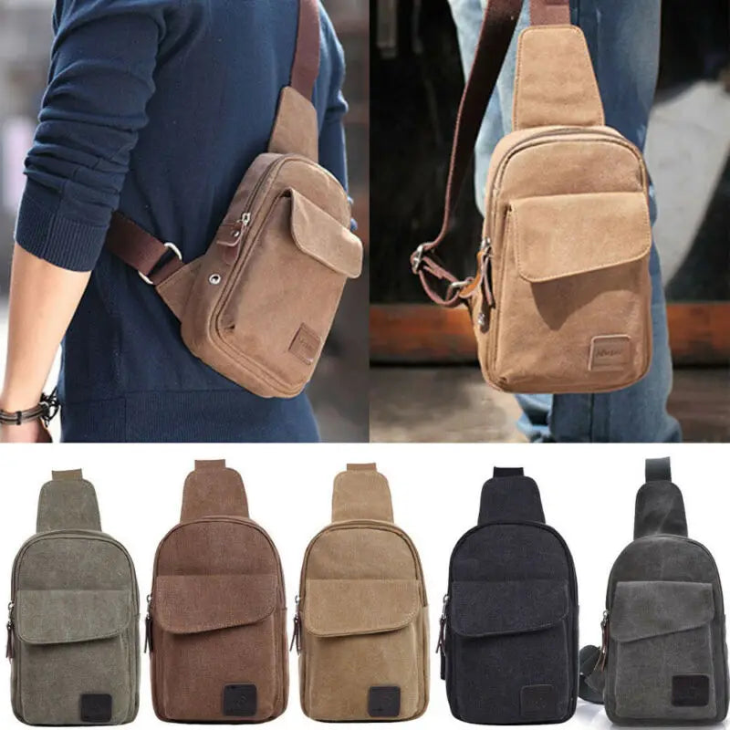 Unisex Sling Chest Pack USB Charging Crossbody Bag