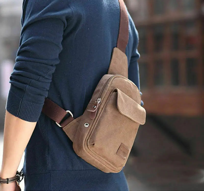 Unisex Sling Chest Pack USB Charging Crossbody Bag
