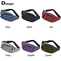 Canvas Waist Bag Fanny Pack Purse Large Phone Belt Bag Pouch