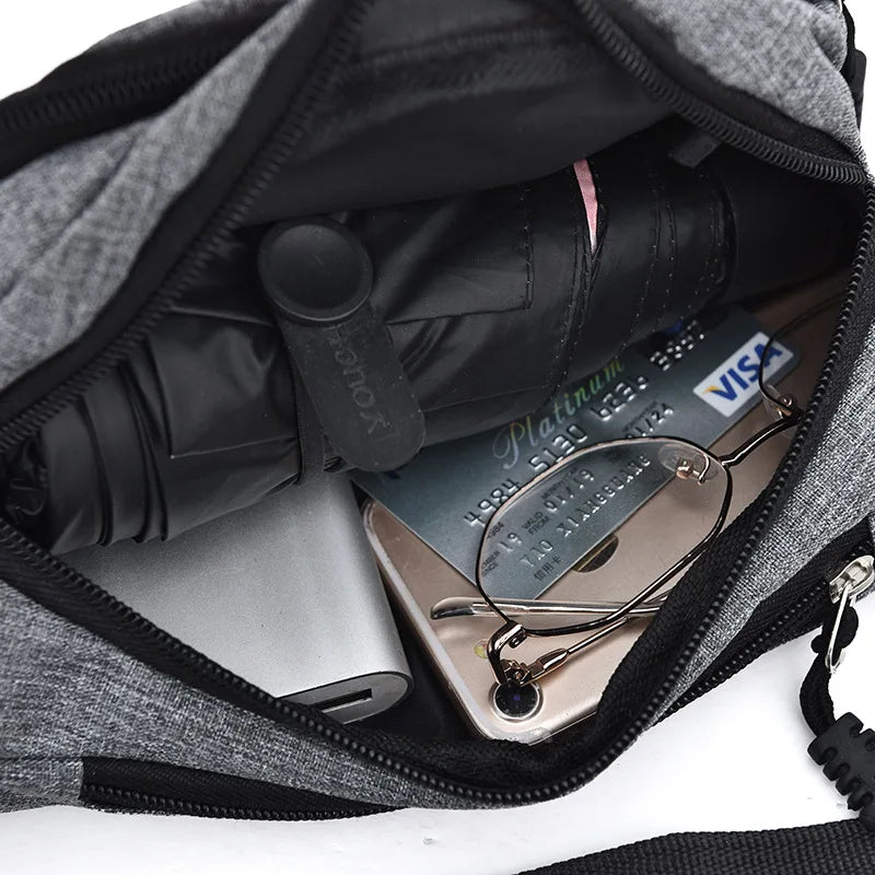 Men Women Waist Bag Casual Fanny Pack Purse Large Phone Belt Bag Pouch