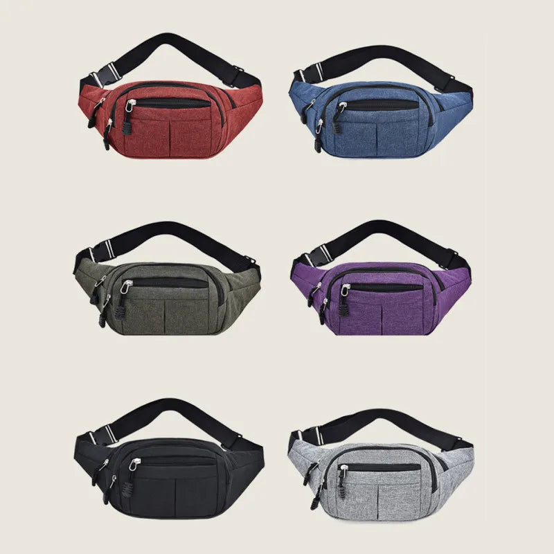 Men Women Waist Bag Casual Fanny Pack Purse Large Phone Belt Bag Pouch