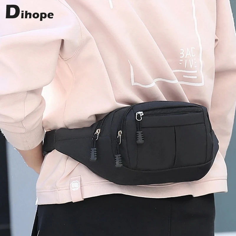 Canvas Waist Bag Fanny Pack Purse Large Phone Belt Bag Pouch