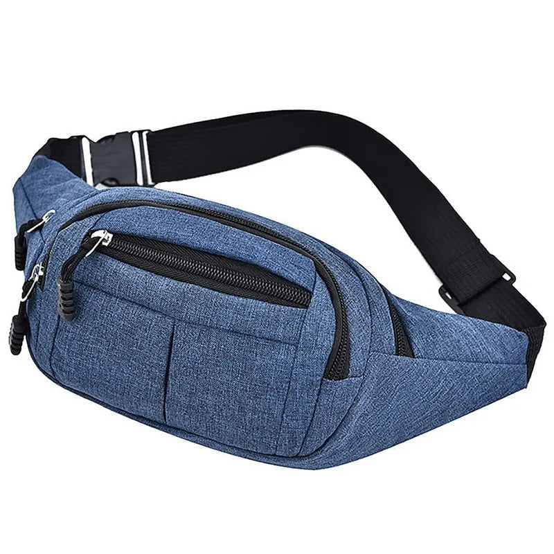 Unisex Canvas Waist Bag Casual Fanny Pack Large Phone Belt Pouch