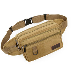 Men Women Waist Bag Casual Pack Purse Large Phone Belt Bag Pouch Canvas