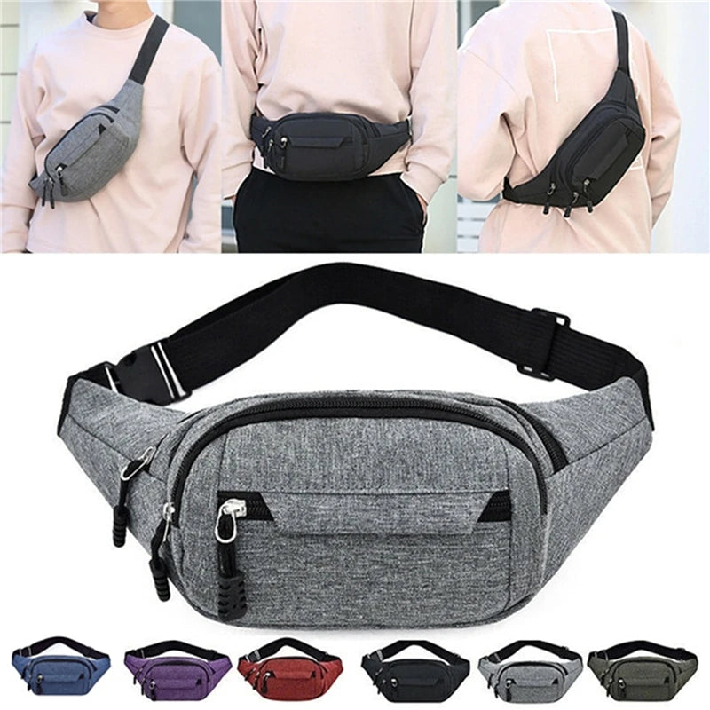 Canvas Waist Bag Phone Belt Pouch Outdoor Travel Hip Bags