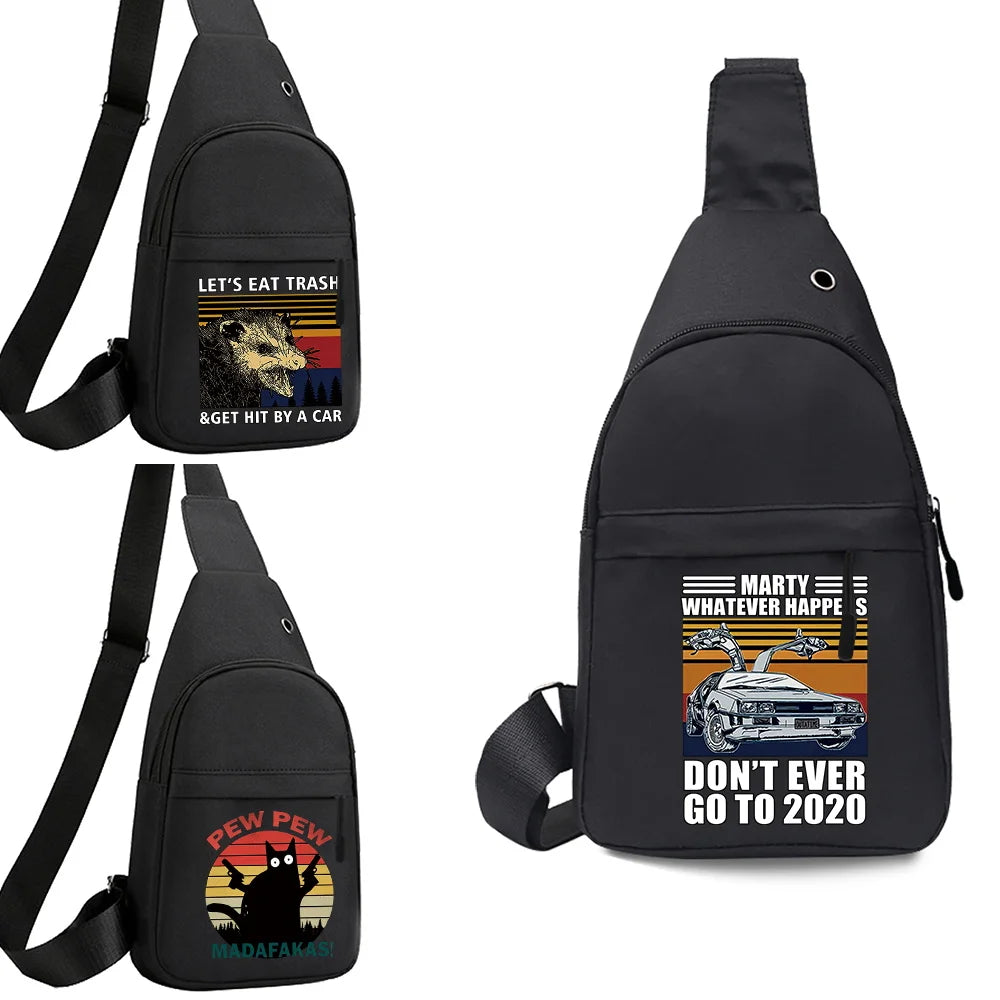 Pew Print Canvas Waist Pack Fanny Purse Phone Belt Bag