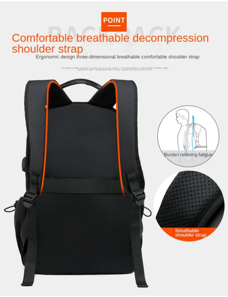 Men's Business Backpack Multi-Functional Outdoor Oxford Cloth Backpack