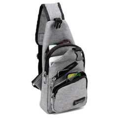 Men's Canvas Sling Pack Chest Shoulder Crossbody Bag Biker Satchel