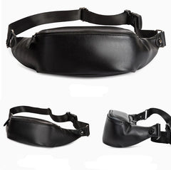 Men's PU Leather Chest Bag Crossbody Bags Small Sports Bag