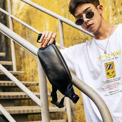 Men's PU Leather Chest Bag Crossbody Bags Small Sports Bag