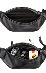 Men's PU Leather Chest Bag Crossbody Bags Small Sports Bag