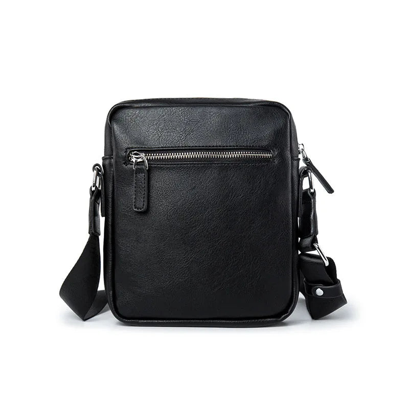Men's Crossbody Bag PU Leather Small Shoulder Messenger Bag