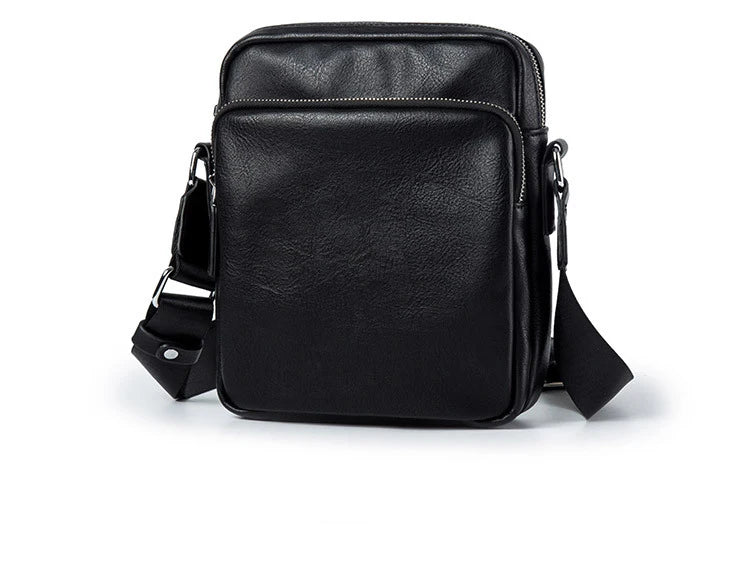 Men's Crossbody Bag PU Leather Small Shoulder Messenger Bag