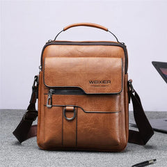 Men's Vintage PU Leather Shoulder Bag Stylish Casual Crossbody Messenger Bag
