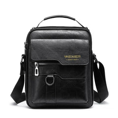 Men's Vintage PU Leather Shoulder Bag Stylish Casual Crossbody Messenger Bag
