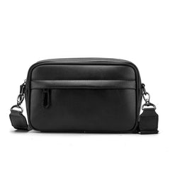 Men's Messenger Bags PU Leather Solid Crossbody Bag Small Male Shoulder Handbag