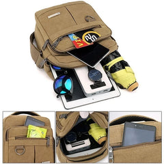 Men's Canvas Travel Bag Large Capacity Zipper Messenger Bag